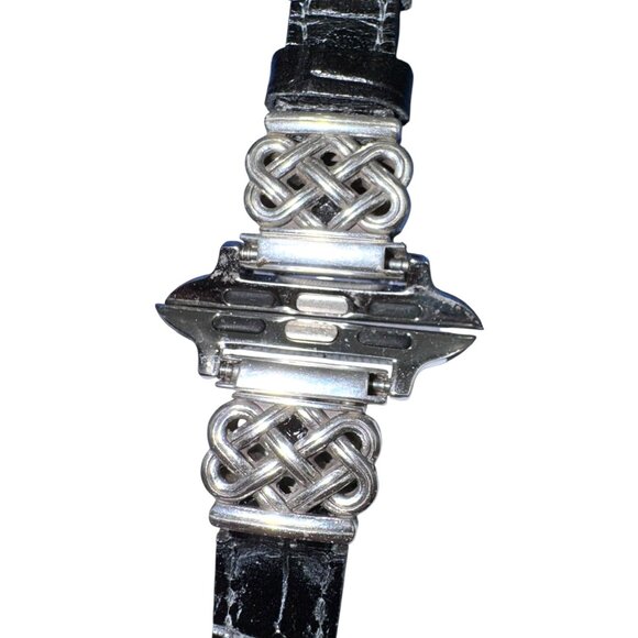 Brighton Interlok Reversible Apple Watch Band – Silver & Leather - Picture 11 of 11